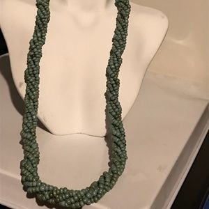 Blue Seed Bead Necklace